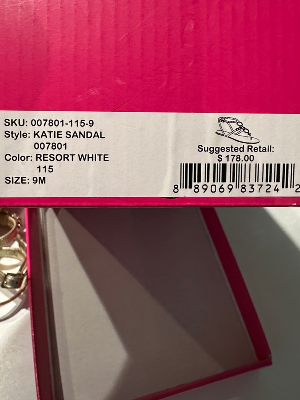 NEW Lilly Pulitzer Gold Katie Sandals with White Gem and Rhinestone Accents - Picture 6 of 9
